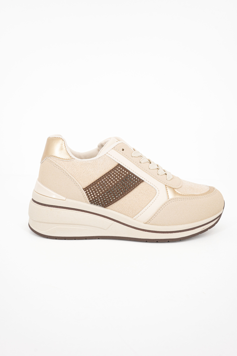Emelt talpú bézs sportcipő 6216/ F