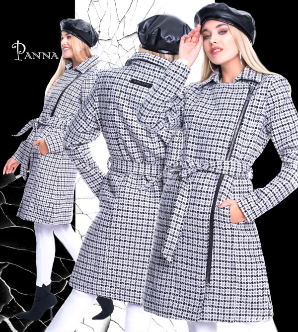 Panna mintás szövetkabát