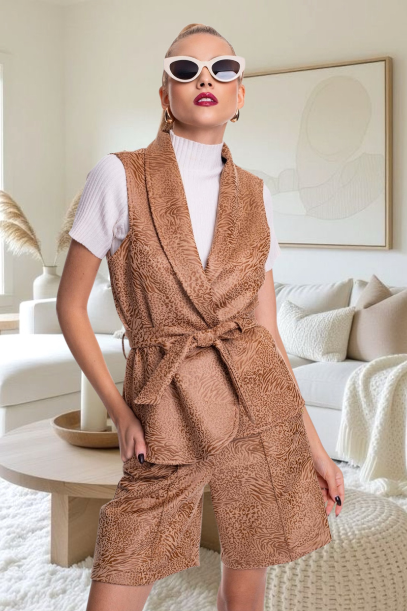 Crystal mintás mellény/ F