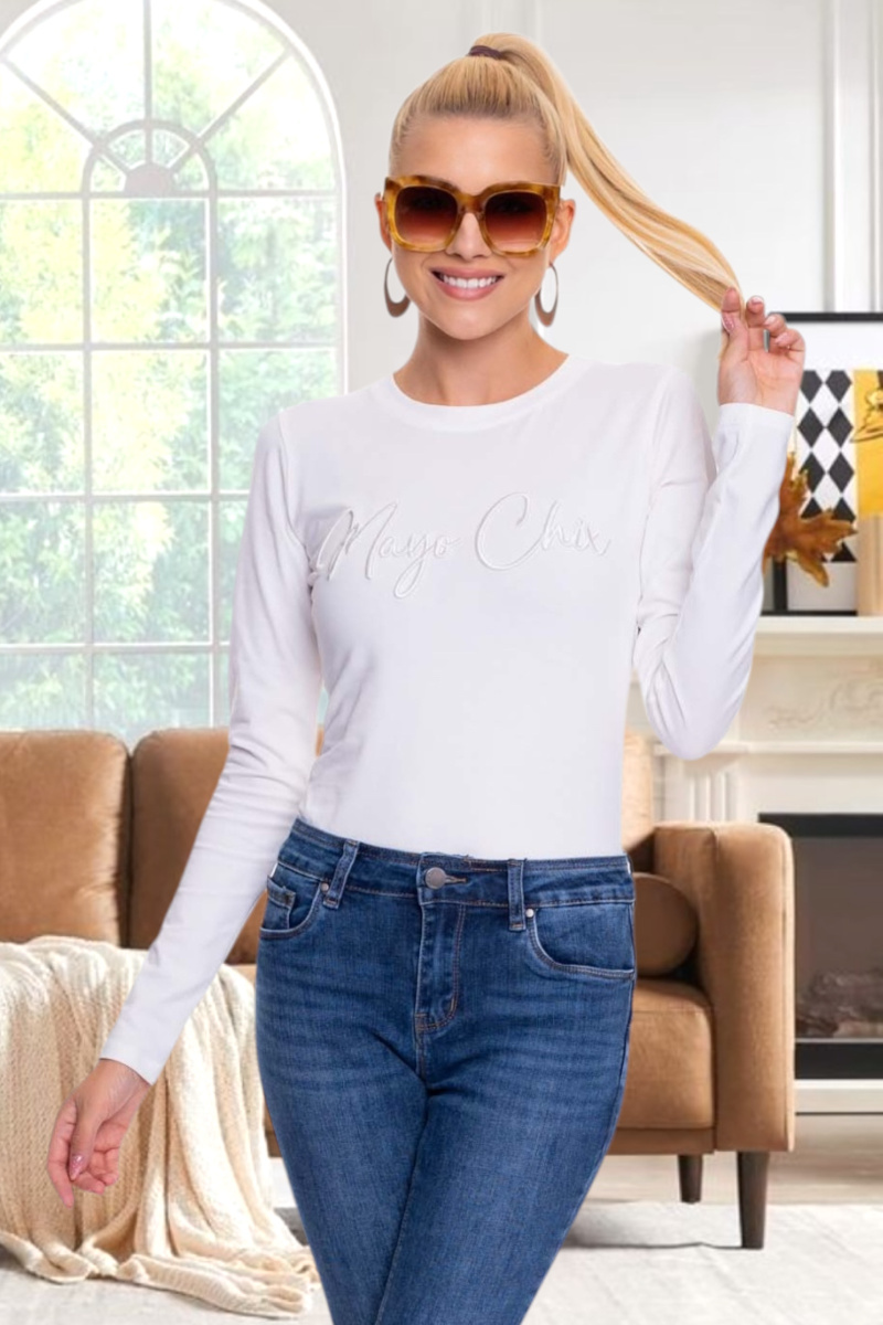 Light hímzett póló/ F