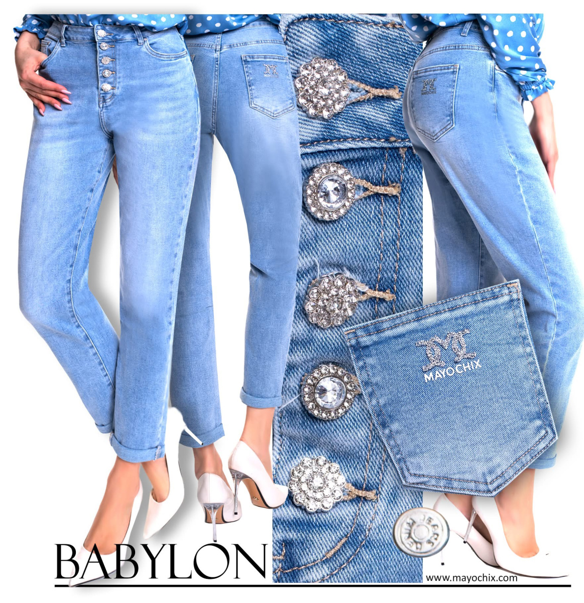 Babylon farmer strasszos gombokkal/ S