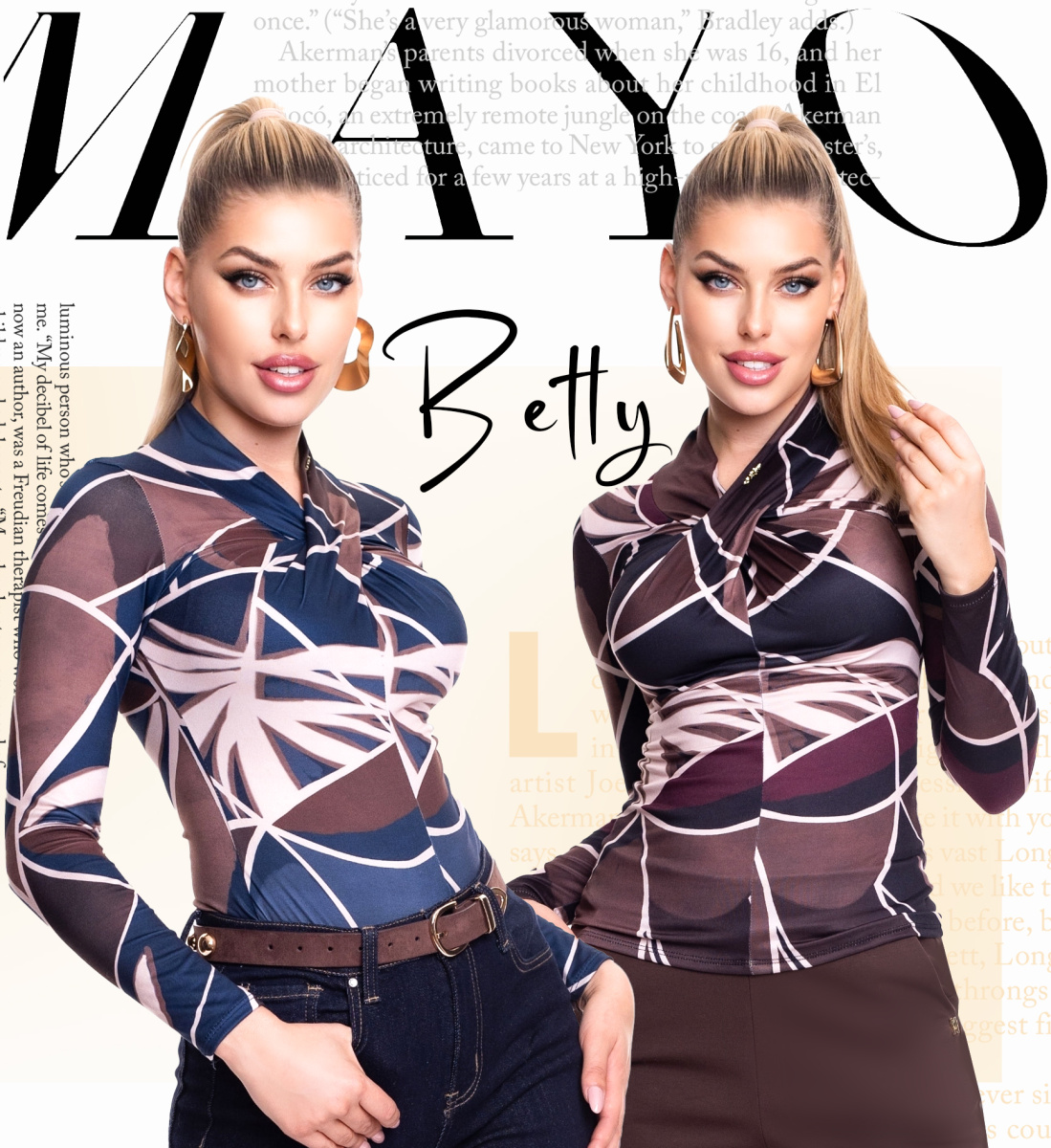 Betty mintás póló/ F