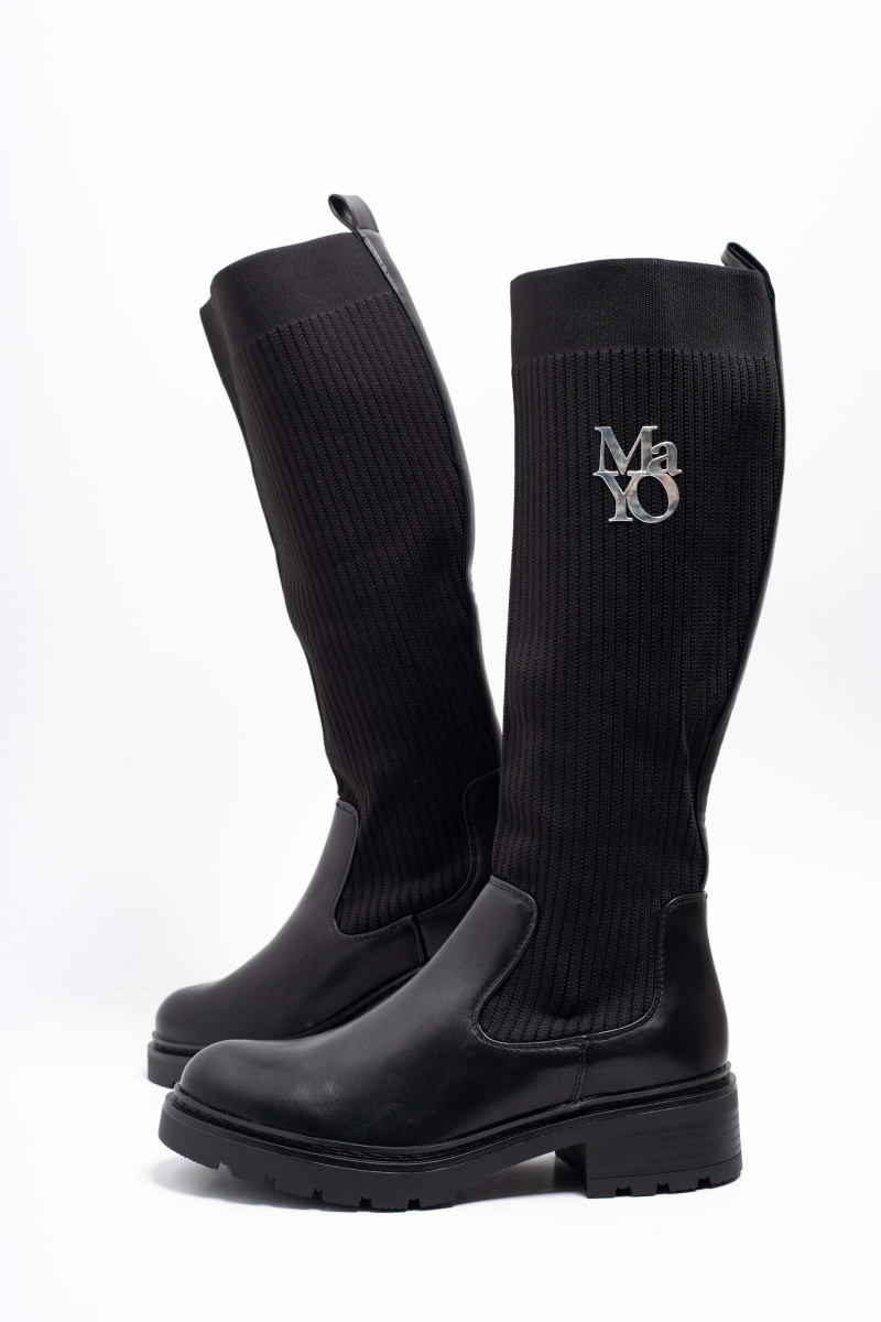 Fekete műbőr csizma 5226/ F