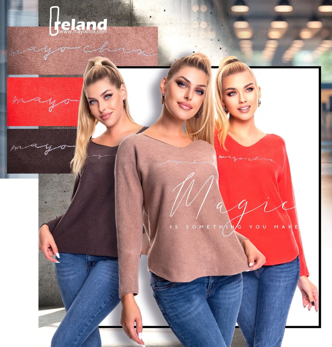 Ireland kötött pulóver ,,kis csili