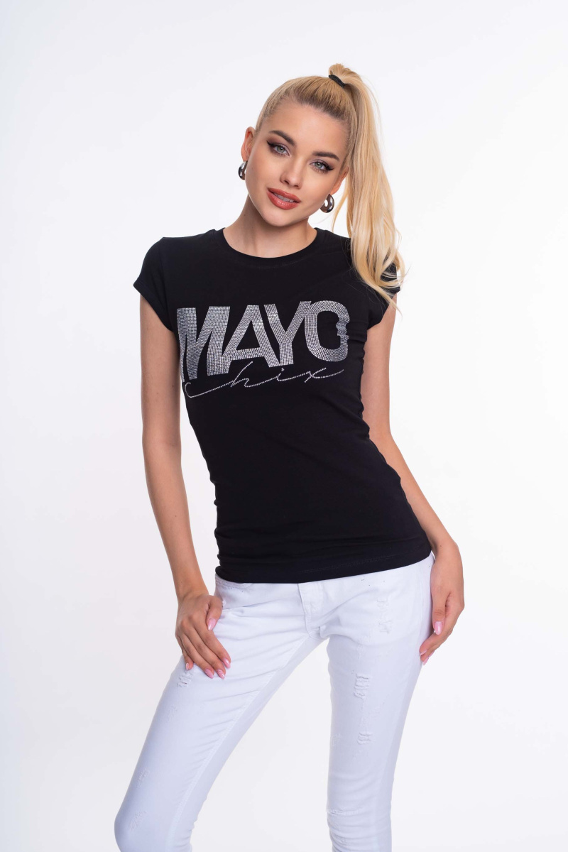 Light póló MAYO chix strassz/ S