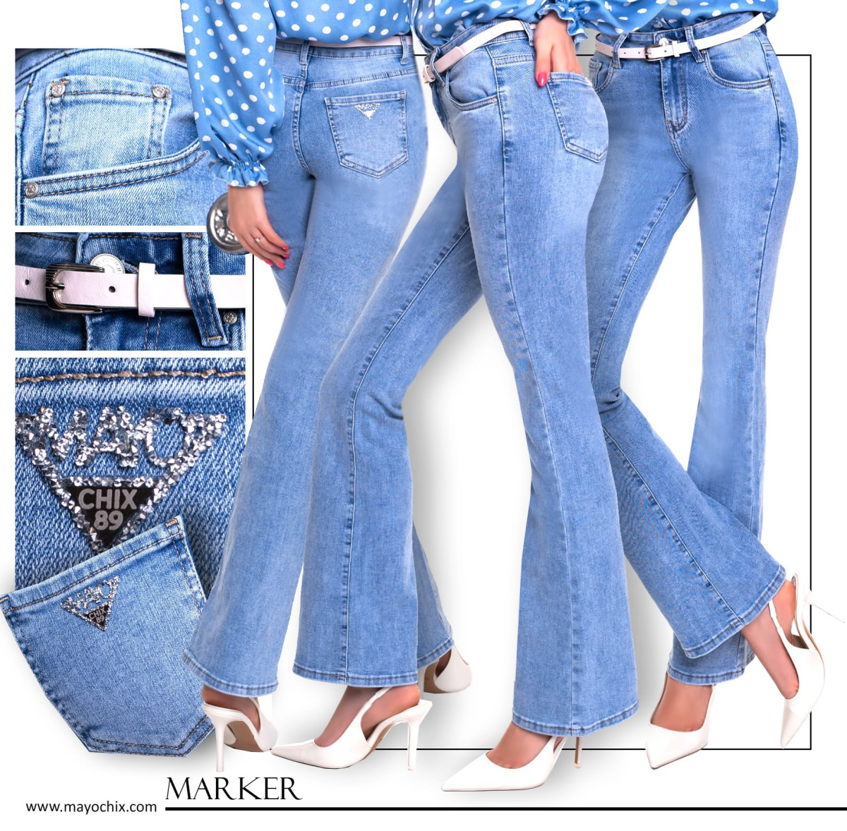 Marker trapézszárú farmer/ S