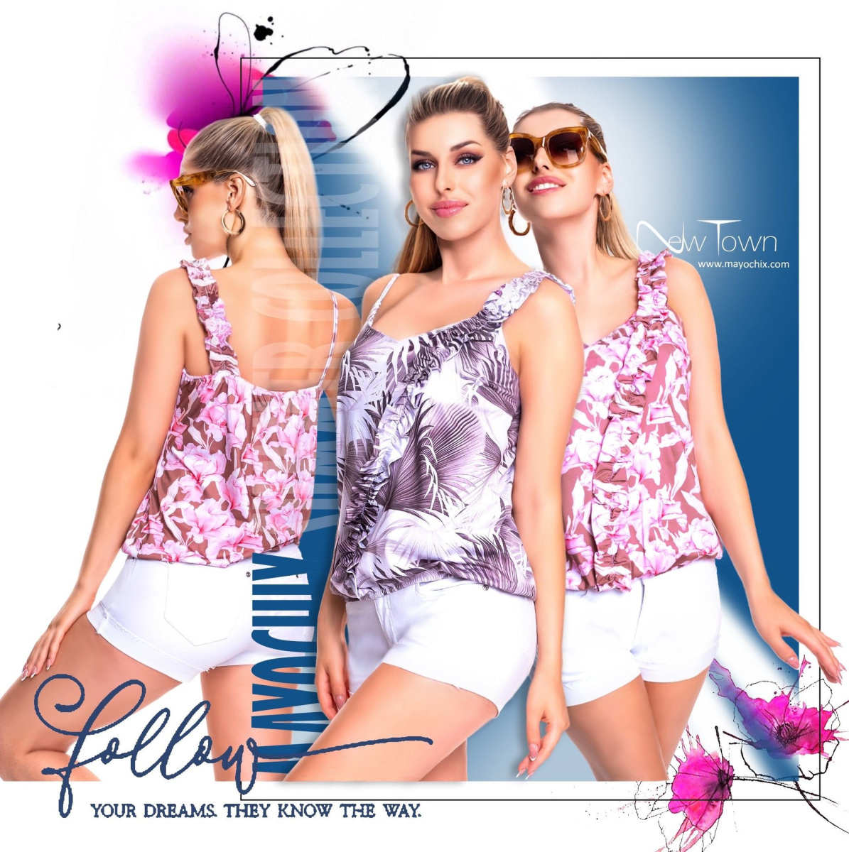 Newton mintás felső/ S