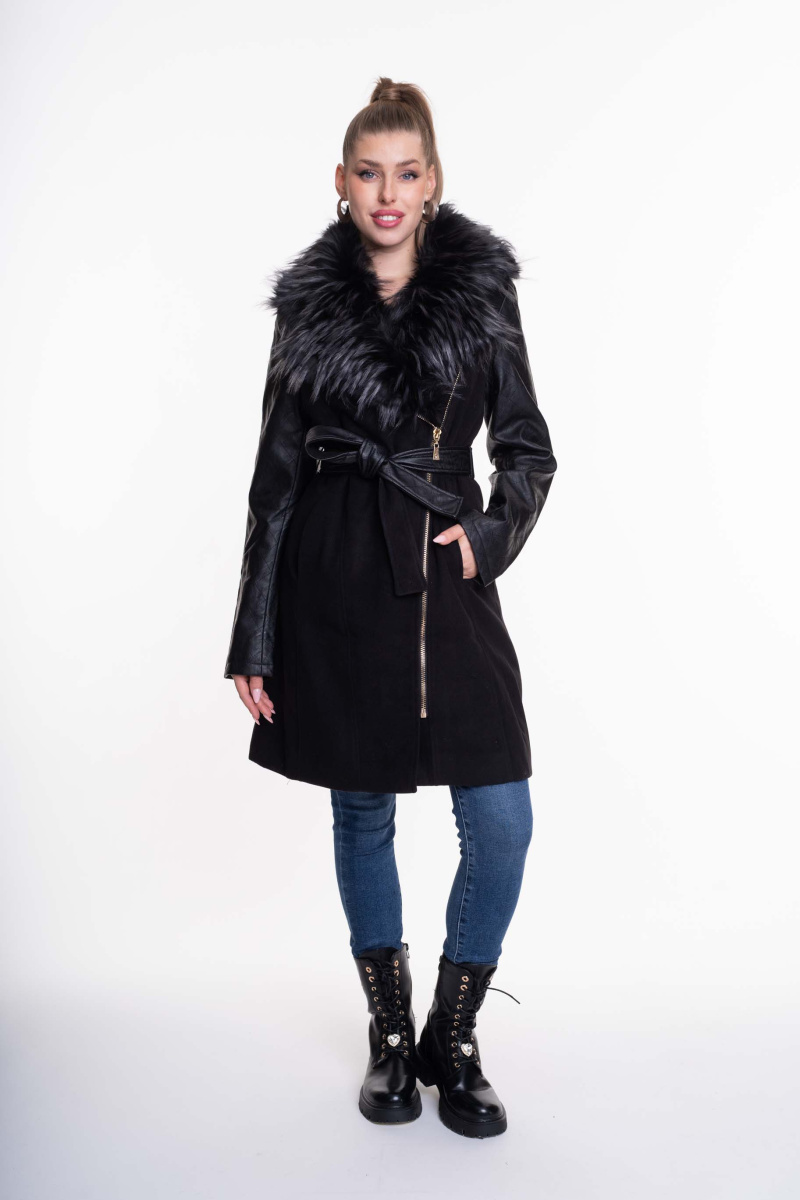 Panna kabát műbőrrel 2018