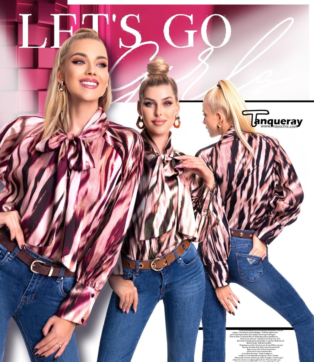 Tanquray mintás blúz/ F