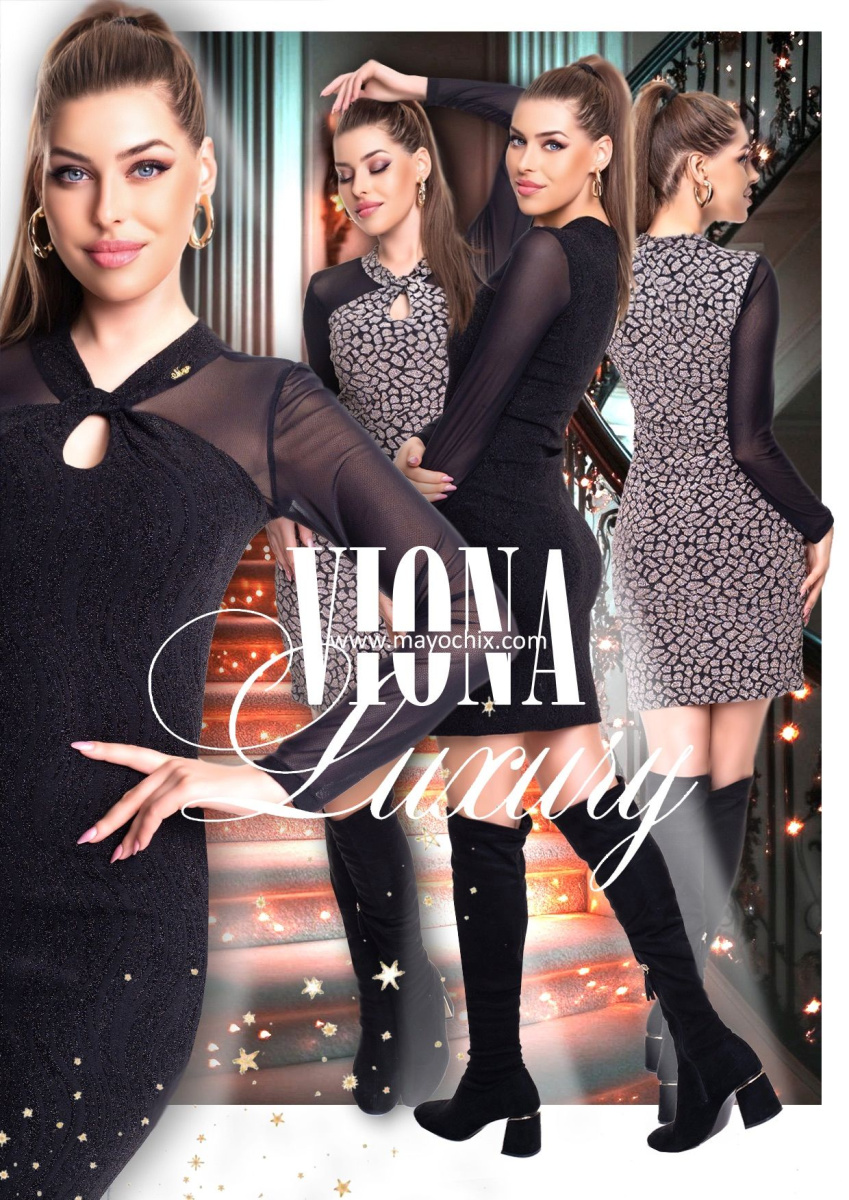 Viona mintás alkalmi ruha/ F