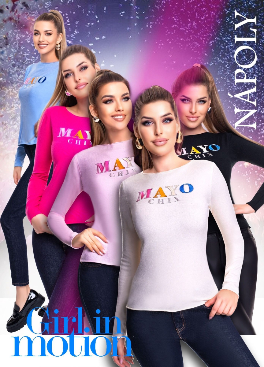 Nápoly pulóver színes hímzéssel/ F