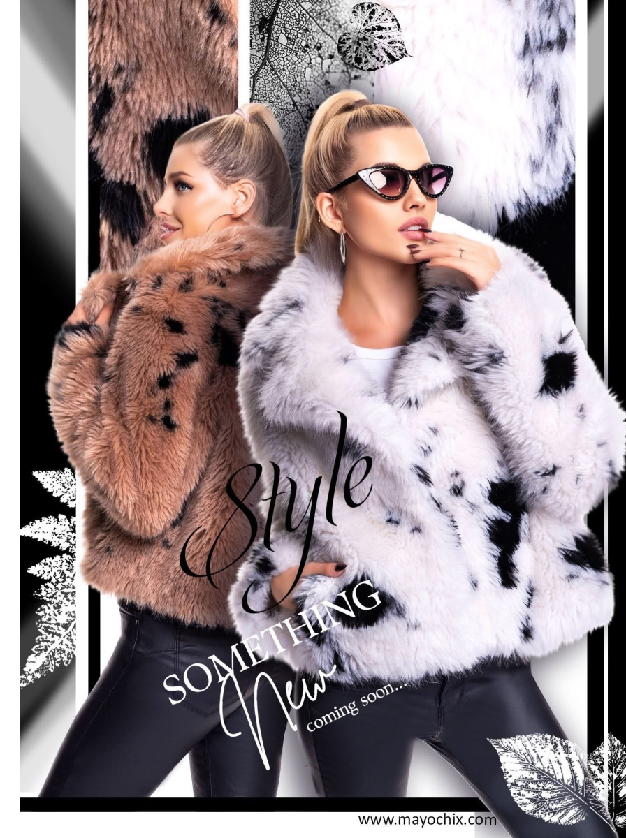 Style mintás műszőrme kabát/ F