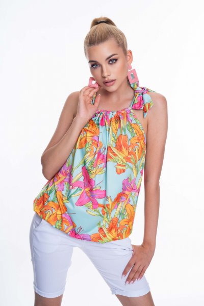 Lobélia mintás top