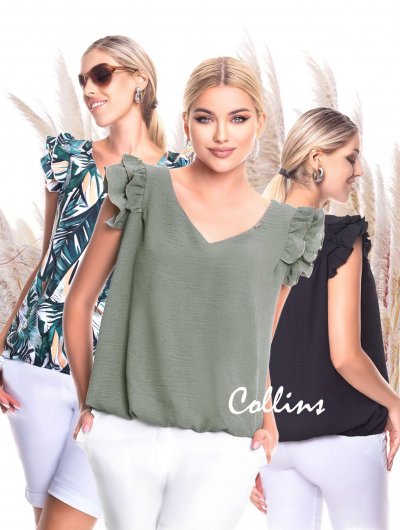 Collins krepp blúz