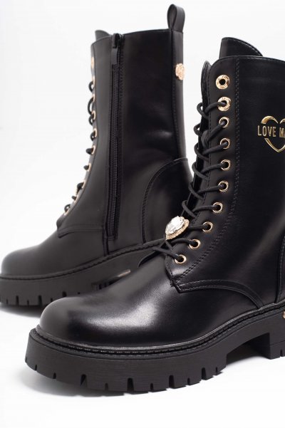 Fekete műbőr bakancs 4233/ F