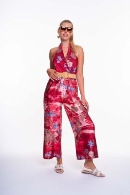 Cambria mintás szatén overall/ S