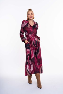 Cognac mintás ruha/ F