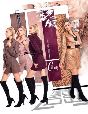 Glensy mintás blézer/ F