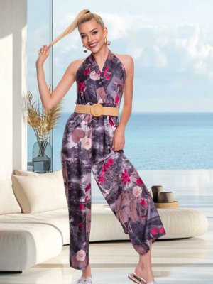 Cambria mintás szatén overall/ S