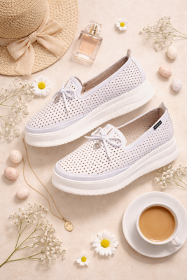 Fehér plattformos cipő 6121/ S