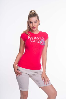 Light póló hímzett virággal/ S