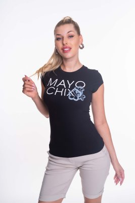 Light póló hímzett virággal/ S