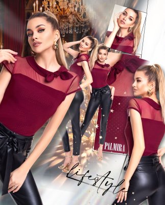 Palmaira mintás alkalmi póló/ F