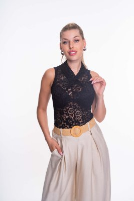 Rozali ujjatlan csipke póló/ S