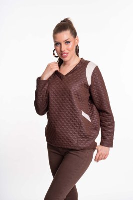 Soft tyúkláb mintás felső/ F