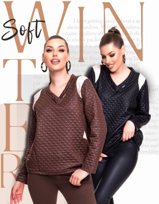 Soft tyúkláb mintás felső/ F