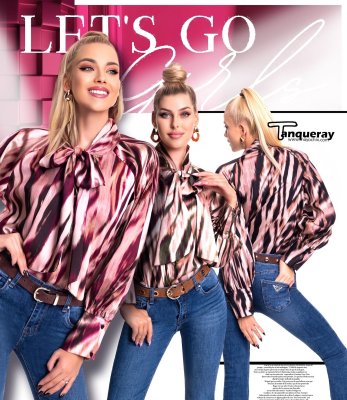 Tanquray mintás blúz/ F